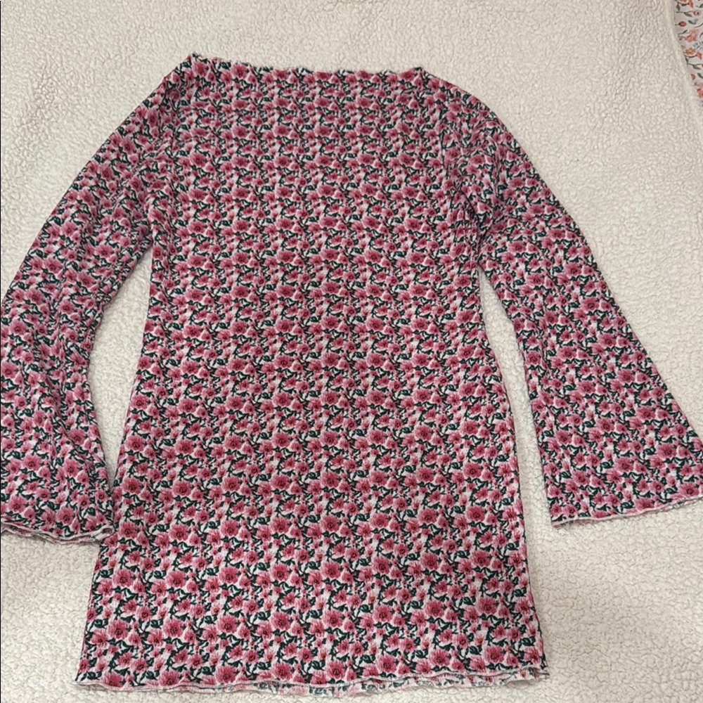 Floral Pink Long Sleeve Dress